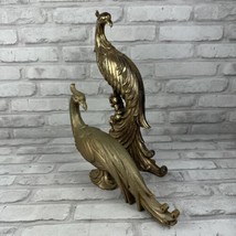 SYROCO Wood Pair Gold Peacocks Pheasants Birds Figurines USA Vintage MCM - £41.36 GBP