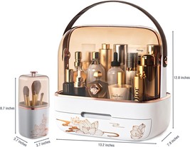 ZXNYH Makeup organizer, Dustproof Large Capacity Cosmetic Display Case White - £30.05 GBP