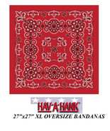 Hav-A-Hank XL BIG SUPER OVER-SIZED RED PAISLEY 27&quot; BANDANA Head Neck Fac... - $7.49