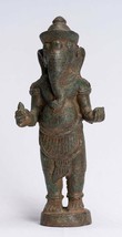 Ganesha Statue - Antique Thai Style Bronze Standing Ganesh 19cm/8&quot; - £101.81 GBP