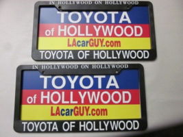 Pair of 2X Hollywood Toyota License Plate Frame Dealership Plastic - $29.00
