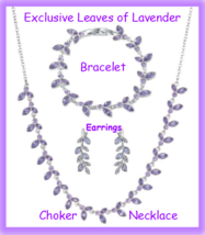 Necklace Bracelet &amp; Earring Exclusive Leaves of Lavender Gift Set ~ NEW ... - £39.43 GBP