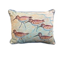 Vintage Sandpipers Indoor Outdoor Pillow By Betsy Drake - £18.19 GBP