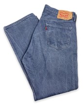 Levis 501 Jeans Distressed Gray Button Fly Straight Denim 38x32 Actual 3... - $18.20