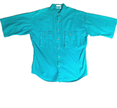 Columbia Radial Sleeve Shirt Adult Large Teal Button Up Camp Casual Outd... - £19.09 GBP