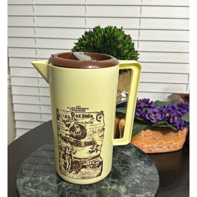 Vintage 1960s Sears Roebuck & Co. 1897 Catalog Plastic Pitcher With Lid - $15.00