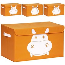QUOKKA Hippo Toy Storage Box for Boys and Girls - 4 Set 16x12x10 Toy Che... - £39.10 GBP