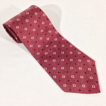Kenneth Cole Mens 100% Silk Tie Maroon w/White Diamonds 57&quot;inches NEW - £7.01 GBP