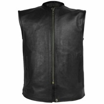 Men&#39;s High Mileage Premium Vest Leather Apparel Motorcycle Vest by Vance... - £119.89 GBP+