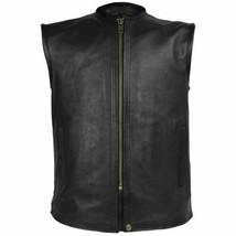 Men&#39;s High Mileage Premium Vest Leather Apparel Motorcycle Vest by Vance... - £117.94 GBP+