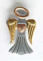 Avon Elegant Art Moderne Heart Angel Brooch / Pendant 1 5/8&quot; - $12.95