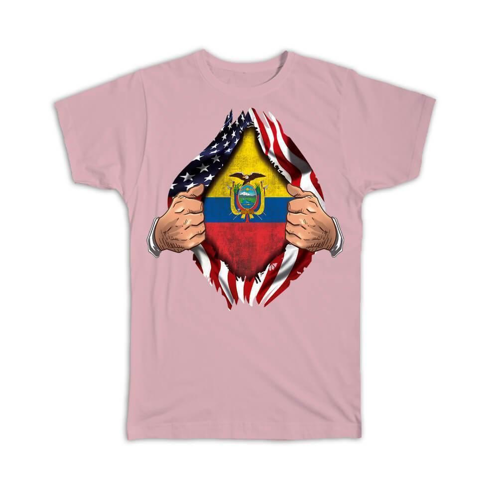 Ecuador : Gift T-Shirt Flag USA American Chest Ecuadorian Expat Country Item image 5