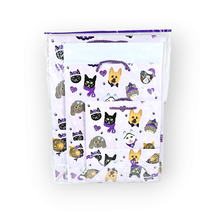 Dog Cats Gift Bag Set Purple 3 Sizes Winter Christmas Holiday Tissue Paper - £7.74 GBP