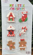 Gingerbread Christmas Tree Ornament Set House Candy Cane Stocking Cookies 1.75&quot; - £6.71 GBP