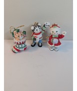 3 vtg Bronson Collectible BC Ceramic  Cat Christmas Ornaments - $376.94 MXN