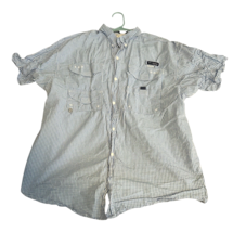 Columbia PFG Shirt Mens XL Blue Gingham Super Bonehead Outdoors Vented Fish - $26.60