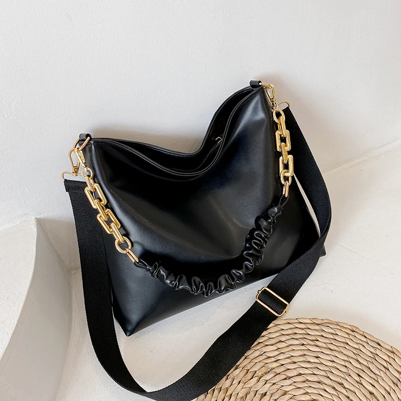 Handbag Designer Chain Top-handle Bags Vintage Women Soft Leather Shoulder Bags  - £36.87 GBP