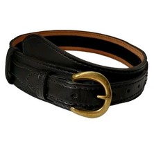 Safariland Patrol Style Duty belt Sz 30 Genuine Leather Brass Buckle MDL146 - £38.26 GBP