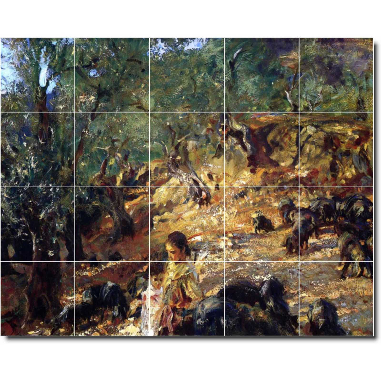 Sargent john ilex wood at majorca with blue pigs