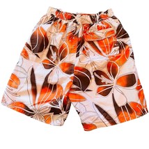Joe Boxer Men&#39;s Swim Trunks Medium Tropical Floral Orange Brown - £13.23 GBP