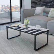 vidaXL Coffee Table with Piano Printing Glass Top - £174.73 GBP
