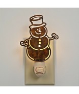 Snowman Night Light with bulb in rustic tin - $27.34 CAD