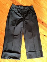 Brax Feel Good Women&#39;s Pants Black Cuffed Crop Capri  Size 10 R X 25 - $6.93