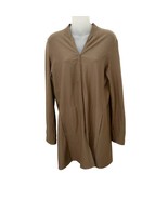 EILEEN FISHER Front Zip BROWN Viscose Tunic Ponte Stretch 2 Pocket size S - £22.45 GBP
