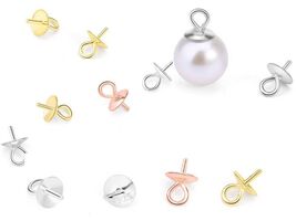 4 Pieces Genuine 925 Sterling Silver Pearl Earring Connectors Jewelry Fi... - $2.93+
