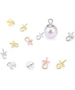 4 Pieces Genuine 925 Sterling Silver Pearl Earring Connectors Jewelry Fi... - €2,51 EUR+