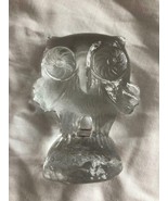Vintage Clear Crystal Glass Owl Figurine With BIG EYES  Standing On The ... - £39.46 GBP