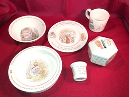 Six Pieces Beatrix Potter Dishes Wedgwood Mint - £29.95 GBP