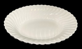Syracuse China Wedding Ring Silhouette Oval Serving Bowl 10" x 7.75" Silver Trim image 2
