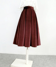 Winter PURPLE Midi Pleated Skirt Women Plus Size Velvet Pleated Midi Skirt image 8