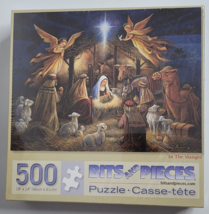 Bits and Pieces In the Manger Nativity Jesus Christmas Jigsaw Puzzle NEW... - $18.99