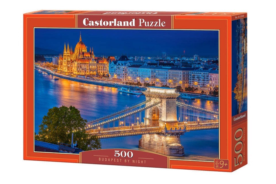 500 Piece Jigsaw Puzzle, Budapest by Night, Hungary, Riverside, City at ... - $33.74