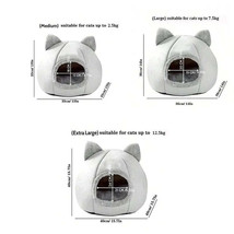 Pet Tent Cave Bed for Cats Small Dogs Self-Warming Cat Tent Bed Cat Hut Comforta - £23.26 GBP+