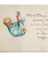 Birth Announcement 1923 Wesley Stover Stork And Baby Antique Greeting Ca... - €17,17 EUR Birth Announcement 1923 Wesley Stover Stork And Baby Antique Greeting Ca... - €17,17 EUR