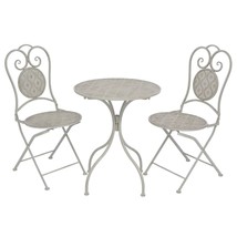 3 Piece Bistro Set Steel Grey - £109.51 GBP