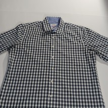 Merona The Ultimate Shirt Men's Black/White Check Long Sleeve Button-Up Size L image 10