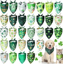 30 Pieces St. Patrick&#39;S Day Dog Bandanas St. Patrick&#39;S Day Dog Bibs Holiday Pet  - £27.76 GBP