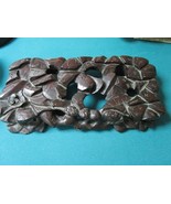 Wood Hand Carved On Red Wood Tray 2 1/2 X 16 X 8&quot; Original - €106,78 EUR
