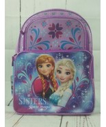 Disney Frozen 16&quot; School Backpack Princess Elsa and Anna NWT Purple - £18.92 GBP