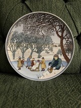 Vintage Villeroy &amp; Boch Heinrich Winter Skating Scene Seasons Plate - £14.20 GBP