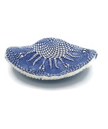 Artisan Blue Soap Dish Textured Ceramic Trinket Tray 20cm/8in Soap Bar H... - £55.27 GBP