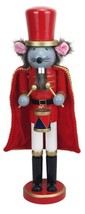 Wooden Christmas Nutcracker,15&quot;, King Of Mice,Mouse In Red &amp; Gold Cape &amp; Hat,P&amp;T - £27.25 GBP