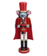 Wooden Christmas Nutcracker,15&quot;, KING OF MICE,MOUSE IN RED &amp; GOLD CAPE &amp;... - $34.64