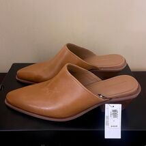 Banana Republic Womens Cognac Leather Pointed Toe Block Heel Mules Size 8 - $69.29
