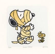 Snoopy Woodstock Peanuts Sowa &amp; Reiser Art #D/500 Hand Painted Etching Mummies - $49.45