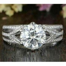 3.30CT Brillante Redondo Solitario Moissanite Anillo de Compromiso 925 Plata - $170.26